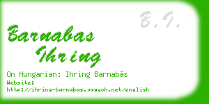 barnabas ihring business card